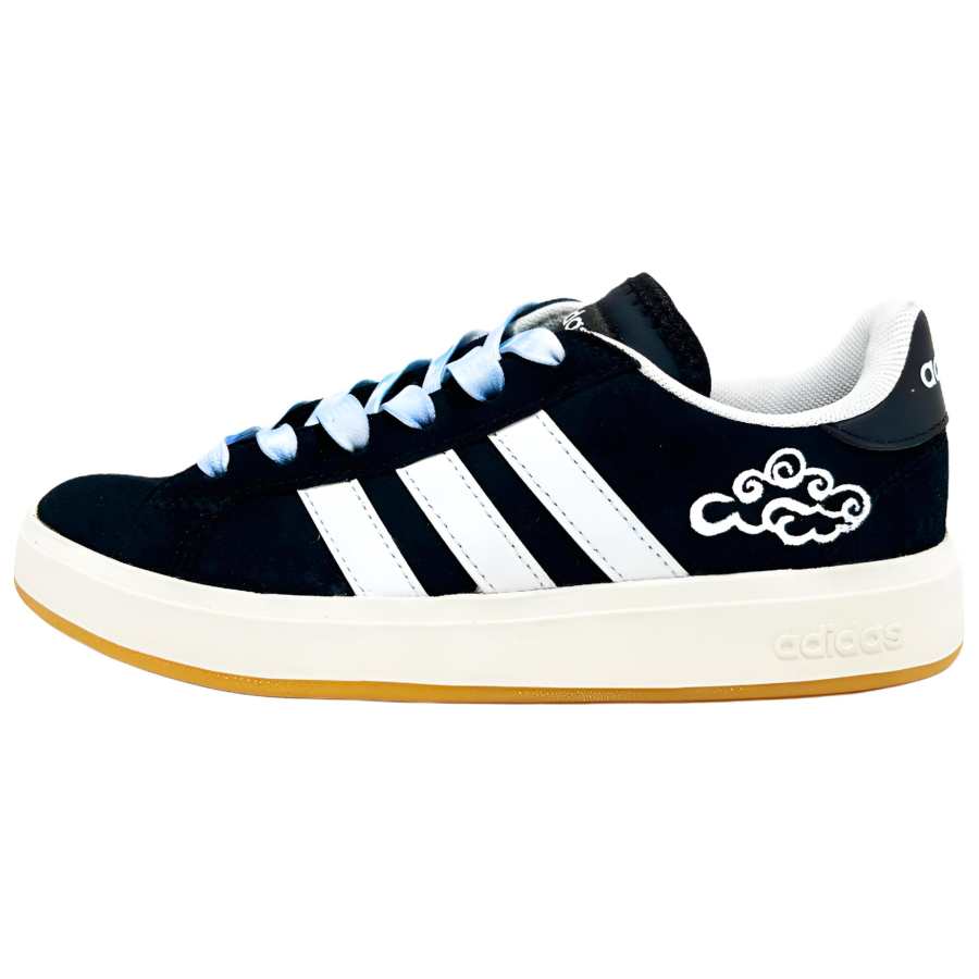 Adidas Adidas Grand Court Base 00s Jet Black With Cloud Trail Suede Abrasion Resistant Slip Resistant