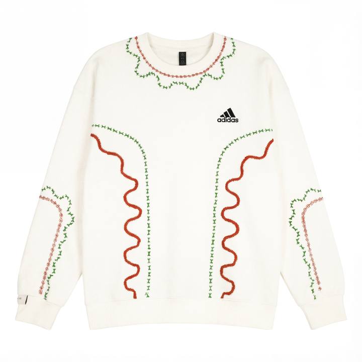 Adidas Adidas Sweatshirts Unisex Jade White Crew Neck Thickened Regular
