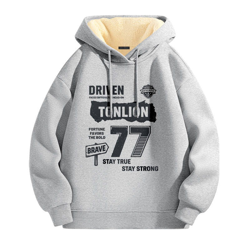 Tonlion Sweatshirts Unisex Hooded Thickened Heavyweight