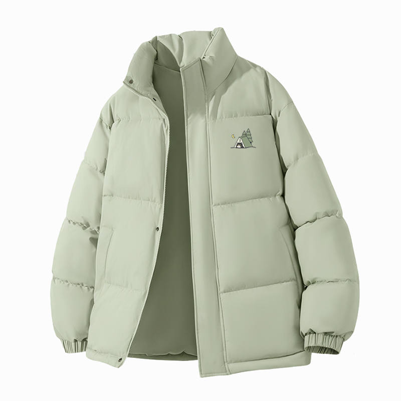 Tonlion Puffer Jackets Unisex Stand Collar Thickened Padded Puffer Jacket