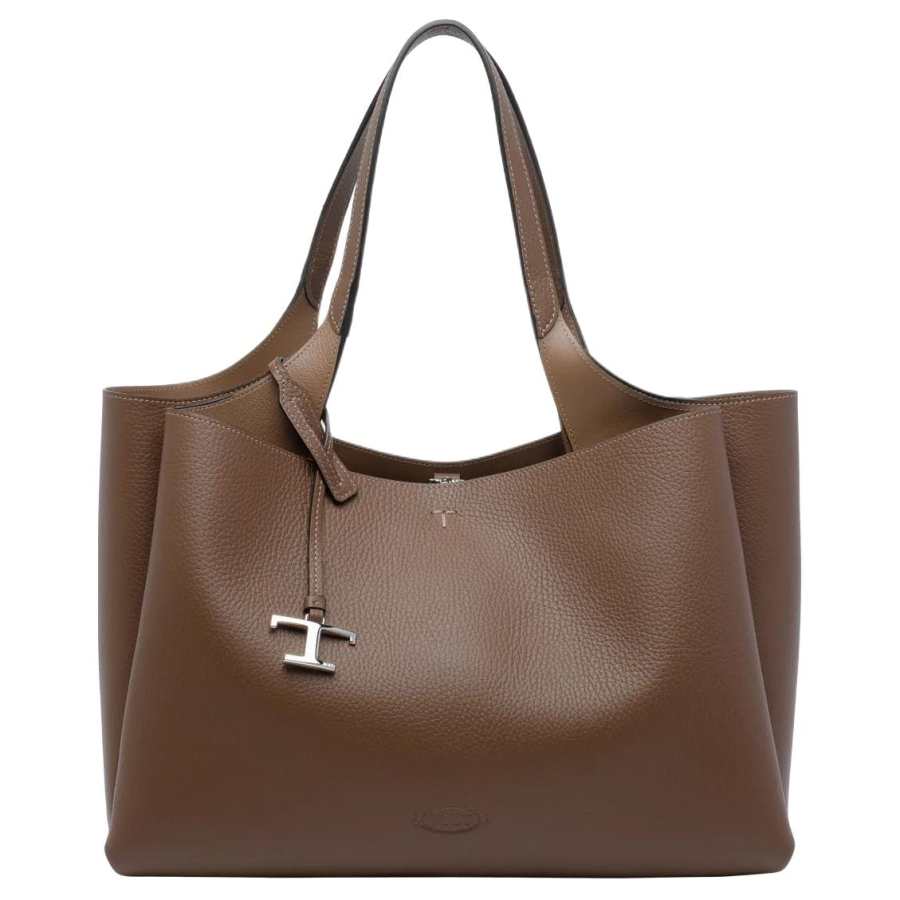 TOD'S Leather Shoulder Bag Medium Women's Brown