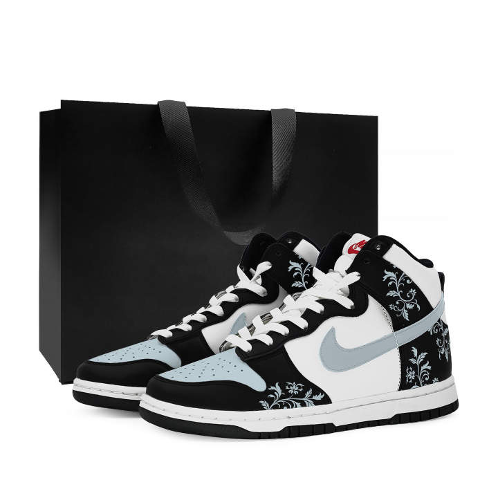 Nike Nike Dunk Thermal Cushioning Abrasion Resistant High top Skateboard Shoes Women's Black White Purple