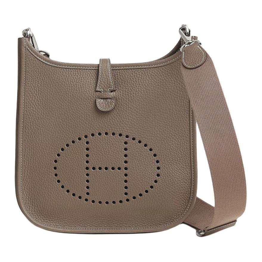 HERMES Evelyne Cow Leather Crossbody Bag, Shoulder Bag 23 Women's 18 Etoupe Elephant Gray