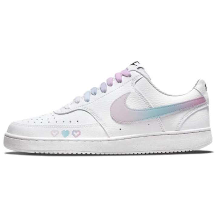 Nike Nike Court Vision 1 Milk White Illusion Yarn Cow Leather Low top Skateboard Shoes Unisex Pink