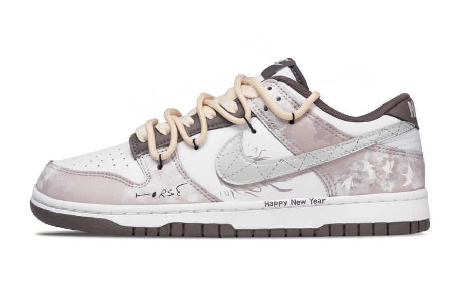 Nike Nike Dunk Iris Butterfly Shadow Abrasion Resistant Breathable Low top Skateboard Shoes Men's Pink Brown
