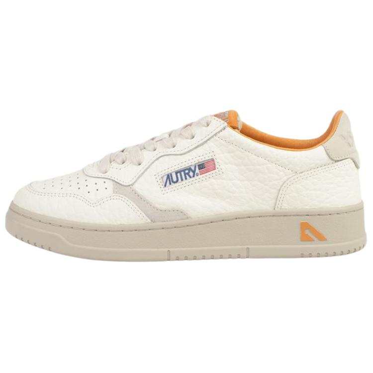 AUTRY Medalist Leather Low top Casual Shoes Men's White Yellow