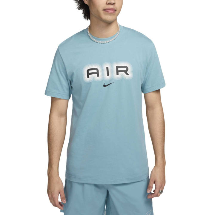 Nike Nike Air T Shirts Men's Denim Blue/Black Crew Neck Moderate