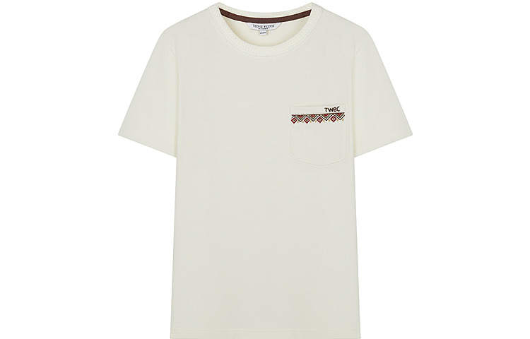Teenie Weenie T Shirts Women's Ivory White Crew Neck Moderate Straight Fit