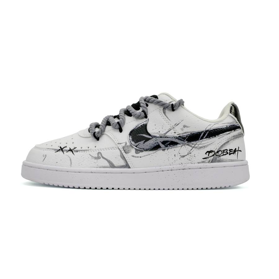Nike Nike Court Vision 1 Plain Footprint Ink Dyed 2.0 Cushioning, Wear Resistant Low top Skateboard Shoes Unisex