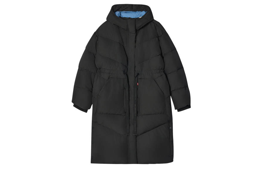 Levis Levis Down Jackets Women's Black Hooded Thickened