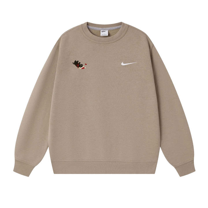 Nike Nike Sweatshirts Unisex Khaki Crew Neck Thickened Regular