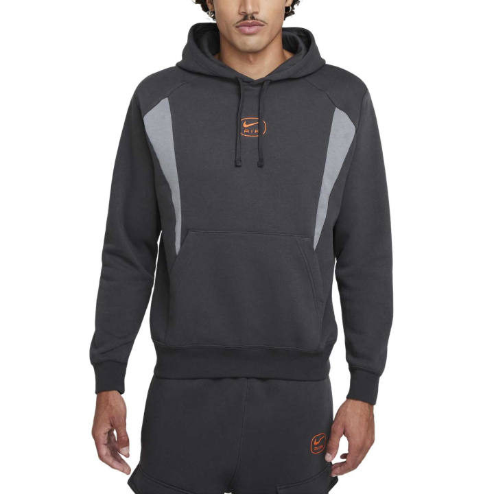 Nike Nike Air Sweatshirts Men's Black/Cedarwood/White/Safety Orange Hooded Moderate