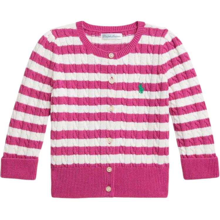 Polo Ralph Lauren Sweater Preppy Pink Multicolor Infant And Toddler