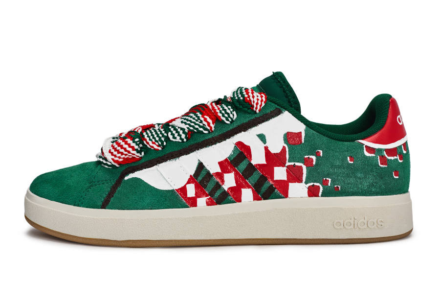 Adidas Adidas Grand Court Base 00s BA SE 00s 811 Manufacturing, Peaceful Apple Low top Skateboard Shoes Unisex Red White Green