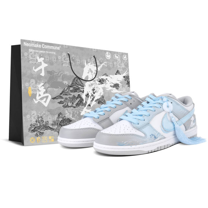 Nike Nike Dunk Low top Skateboard Shoes Unisex Blue Gray