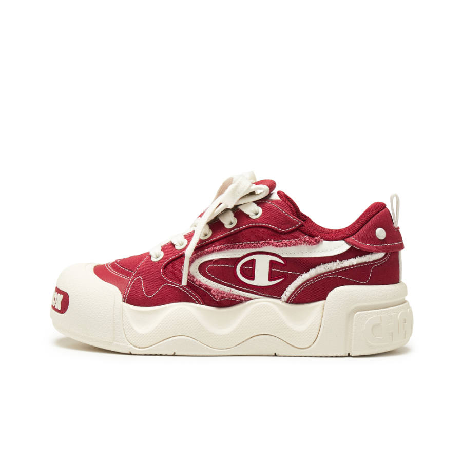 Champion Breathable Height Increasing Low top Skateboard Shoes Women's Ash Red/Milk White