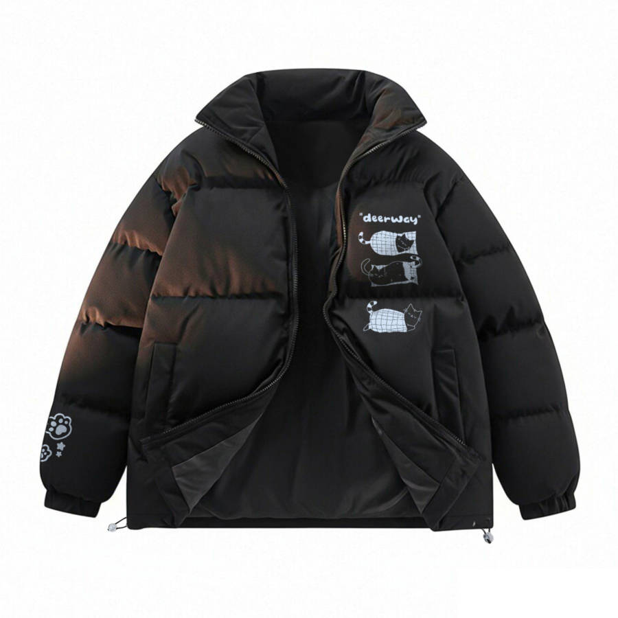 DEERWAY Puffer Jackets Unisex Stand Collar Moderate Padded Puffer Jacket