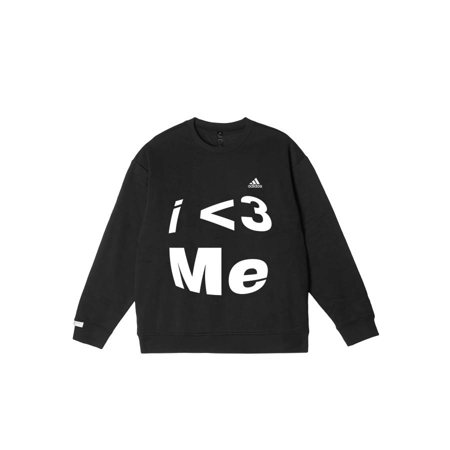 Adidas Adidas LABEL Sweatshirts Unisex Black Crew Neck Moderate