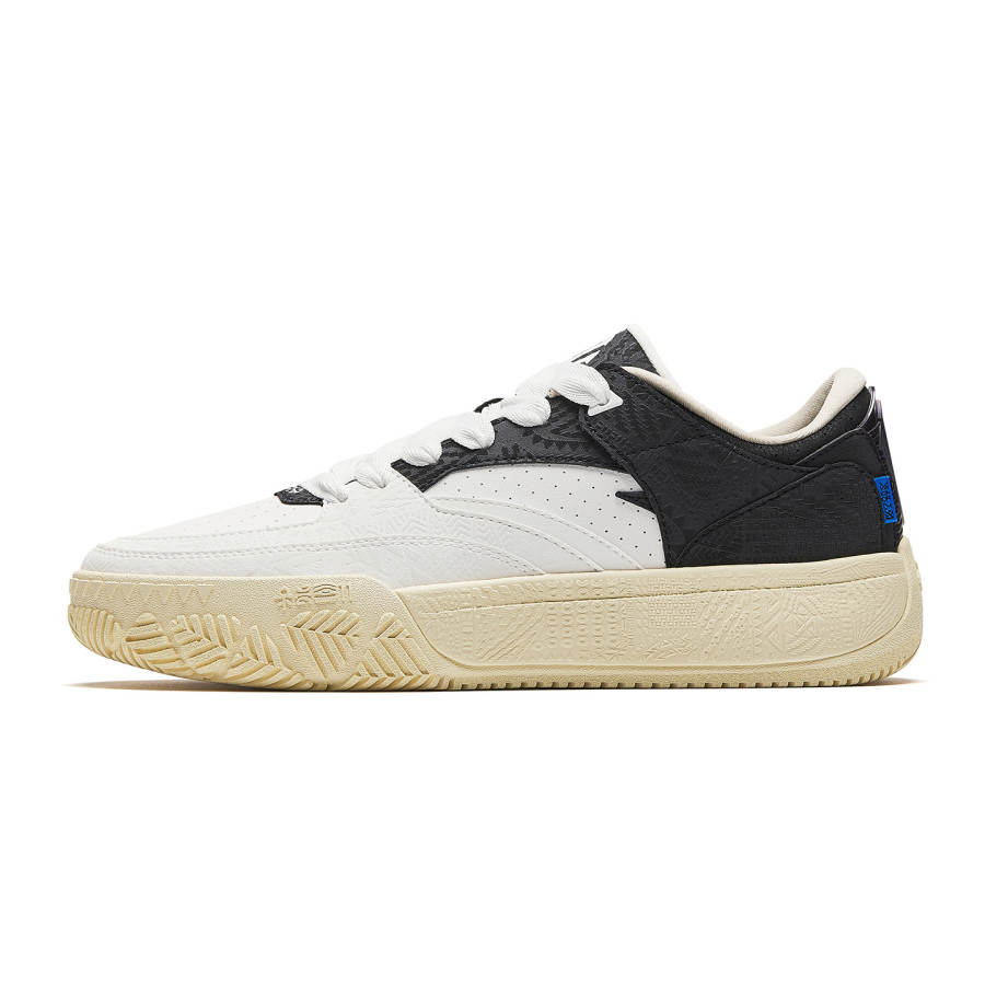 Anta Hélà CODE Synthetic Leather Low top Skateboard Shoes Men's White Black