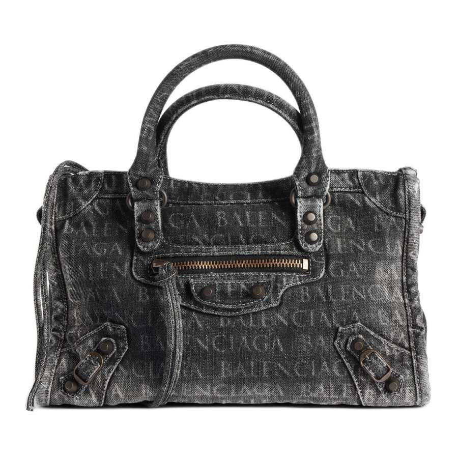 Balenciaga Le City Cotton Handbag Small Women's Black