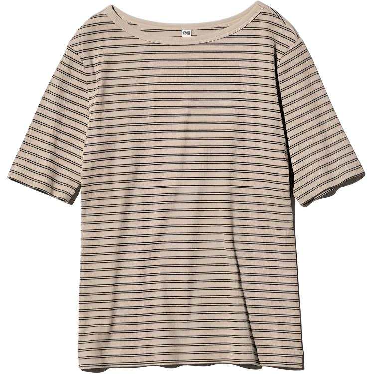 UNIQLO SS26 T Shirts Women's Beige Crew Neck