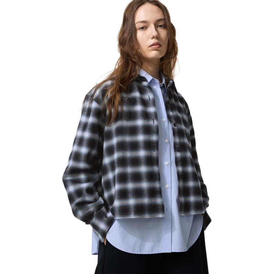 UNIQLO Shirts Women's Black Lapel Moderate