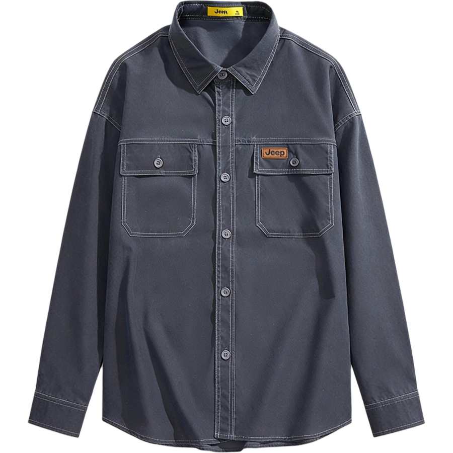 Jeep Shirts Unisex Lapel Moderate Workwear