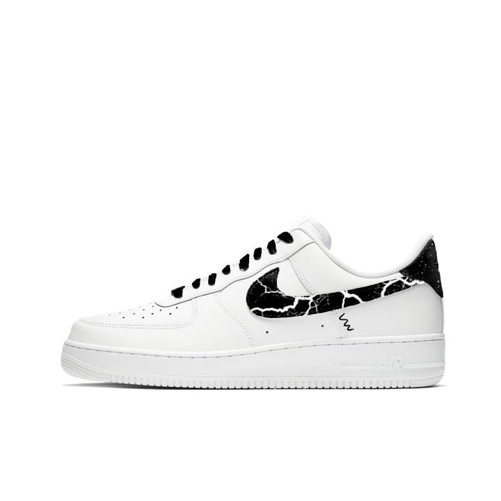 Nike Nike Air Force 1 White Flame Pattern, Premium, Vintage, Hand Drawn Graffiti Leather Cushioning Slip Resistant