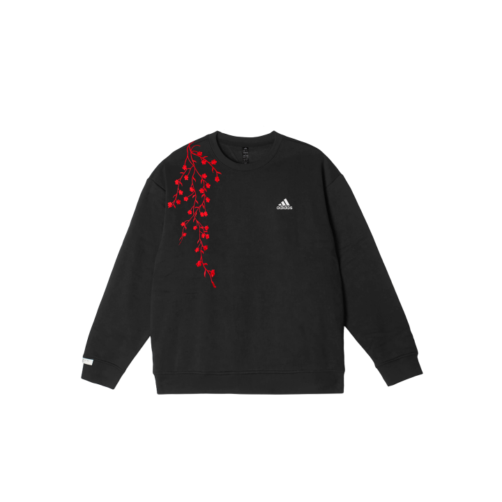 Adidas Adidas LABEL Sweatshirts Unisex Black Crew Neck Moderate