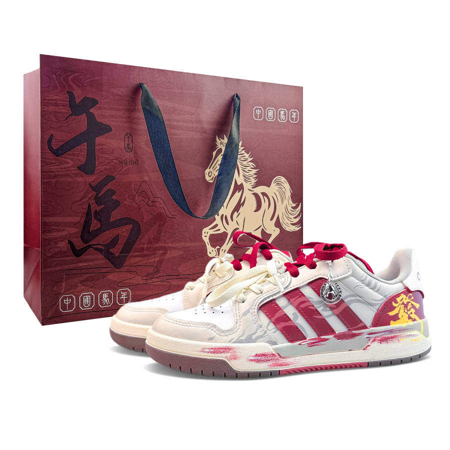 Adidas Neo Entrap Abrasion Resistant Low top Skateboard Shoes Unisex White Red