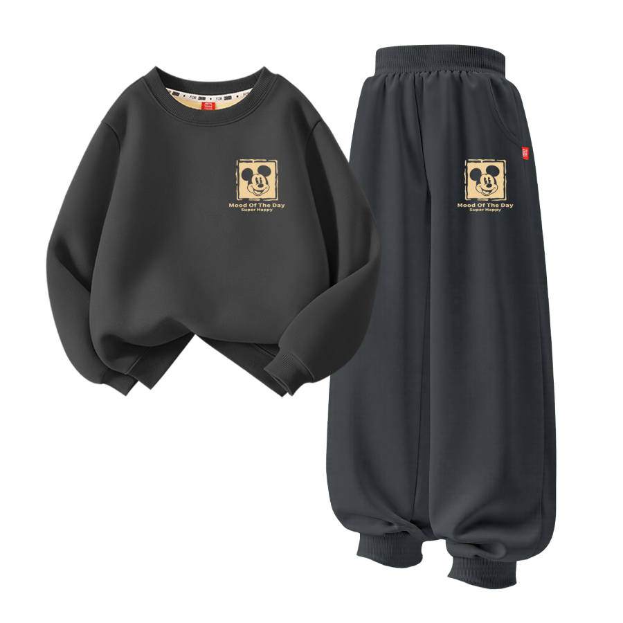 Disney Kids Casual Sportswear Crew Neck Thickened