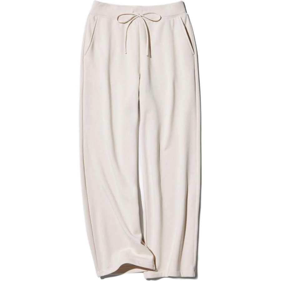 UNIQLO Solid Color Comfortable Polar Fleece Lining Lace Up Straight Fit Thickened And Fleece Lined Casual Pants Women's