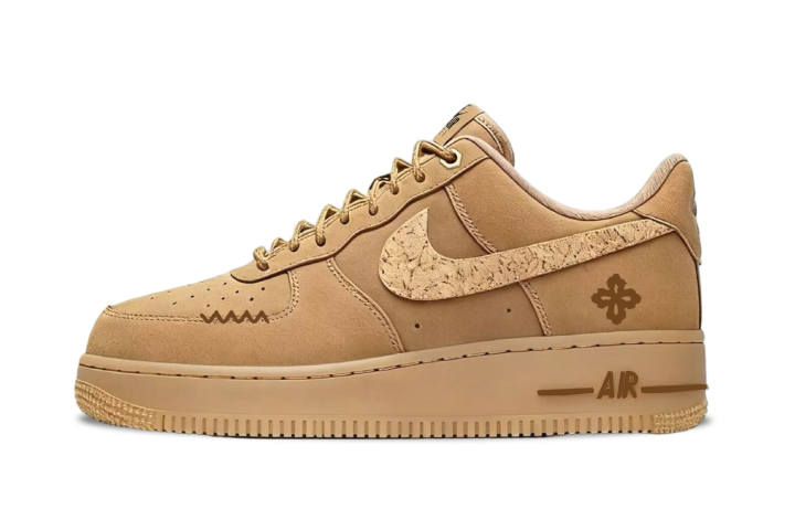 Nike Nike Air Force 1 Graffiti Leather Coverage Abrasion Resistant Low top Skateboard Shoes Unisex Brown