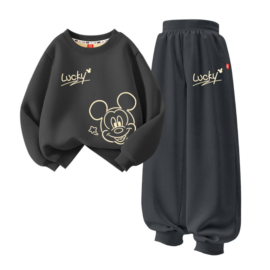 Disney Kids Casual Sportswear Crew Neck Thickened