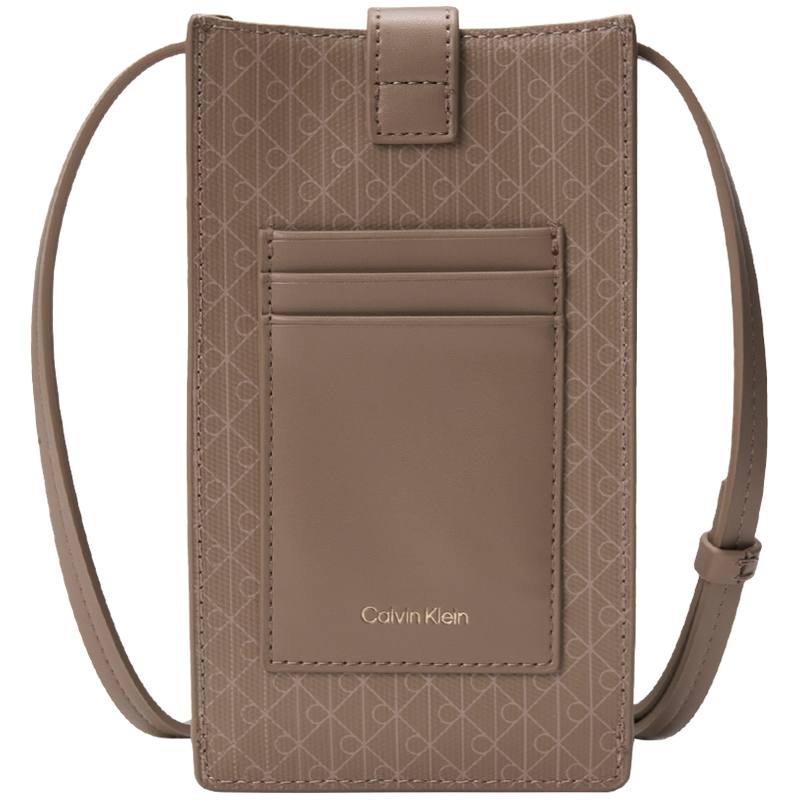 CALVIN KLEIN Fabric Cell Phone Pouch Women's Camel