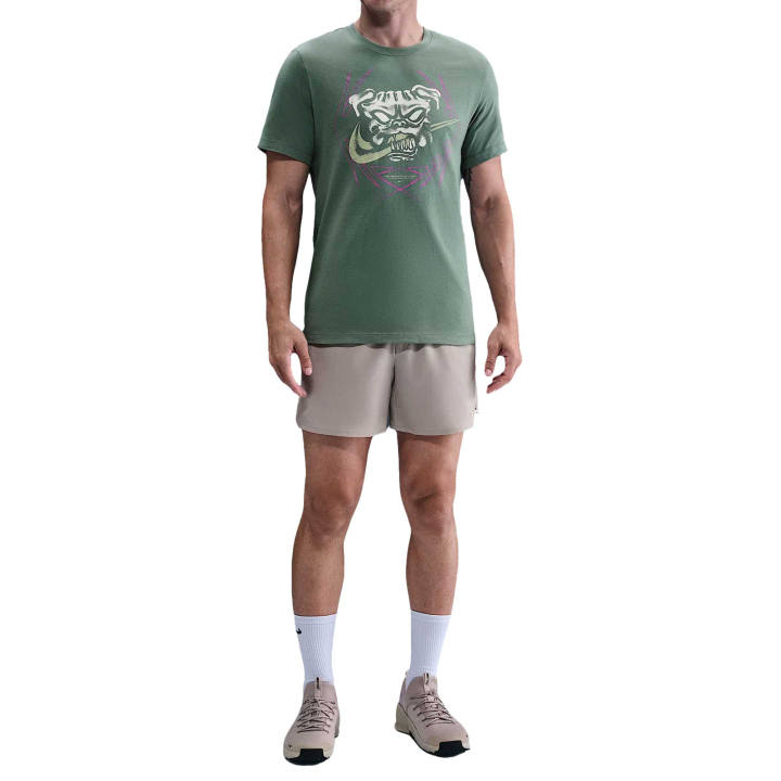 Nike Nike T Shirts Men's Clay Green Crew Neck Moderate Straight Fit
