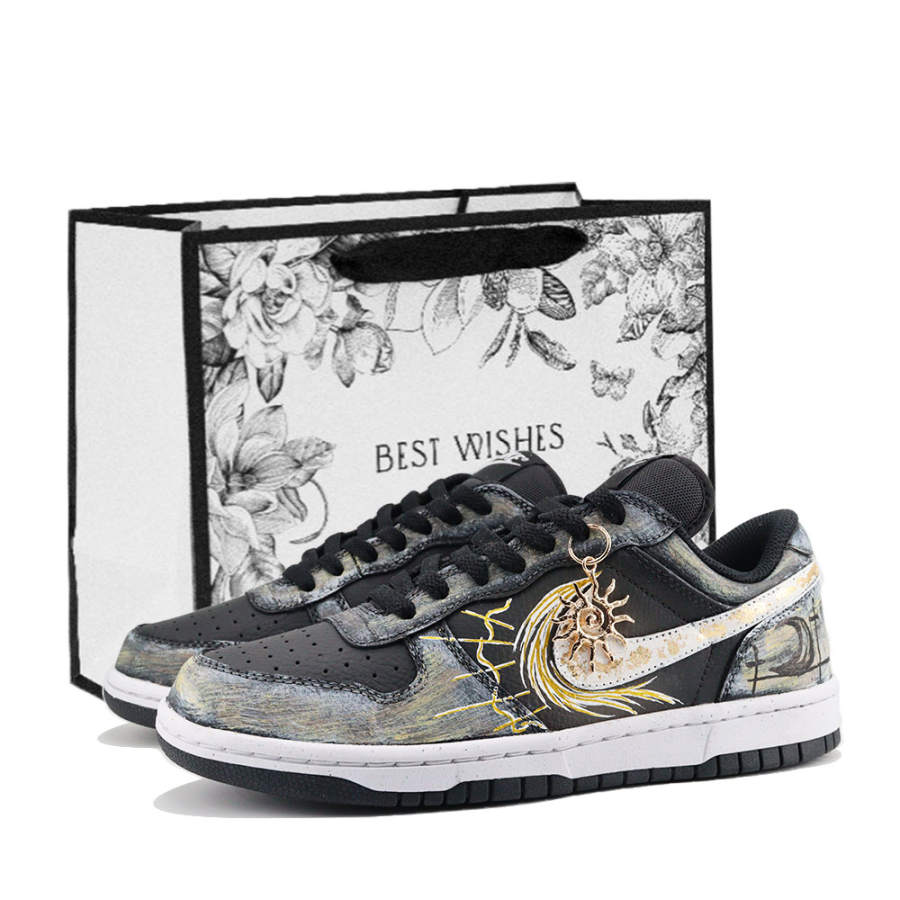 Nike Nike Big Seven Point Adjustment, Shopping Bag, Xihe And Wangshu Low top Skateboard Shoes Men's White Gold, Black Gold