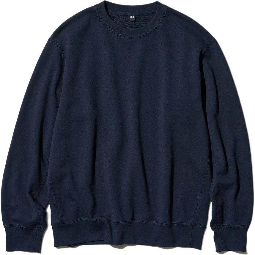 UNIQLO Sweatshirts Unisex Navy Blue Crew Neck Moderate