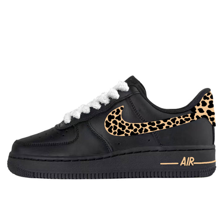 Nike Nike Air Force 1 Caramel Leopard Print Abrasion Resistant Low top Skateboard Shoes Unisex