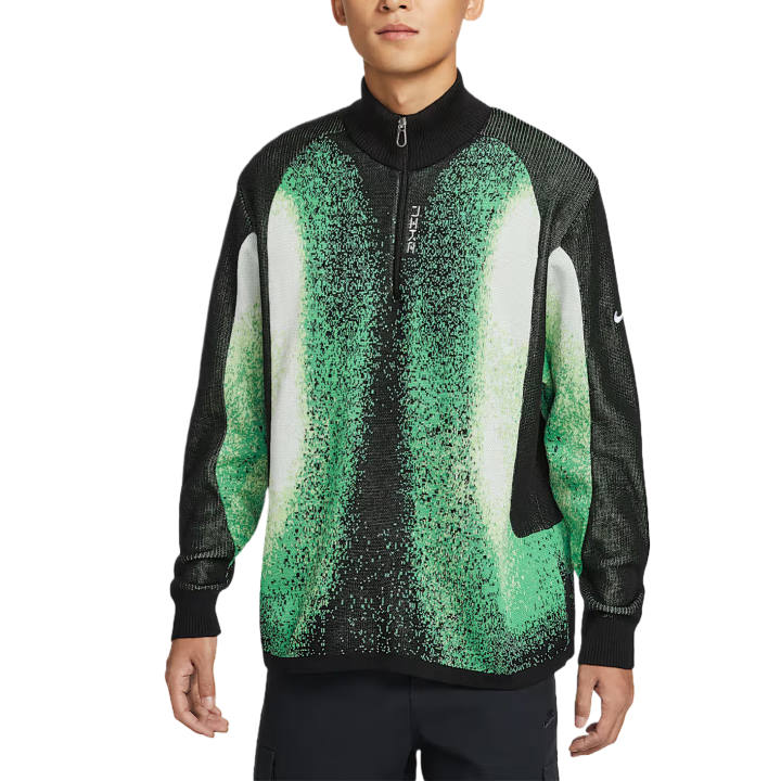 Nike Nike Sweaters Men's Black/Surprise Green/Light Lemon Stand Collar Moderate