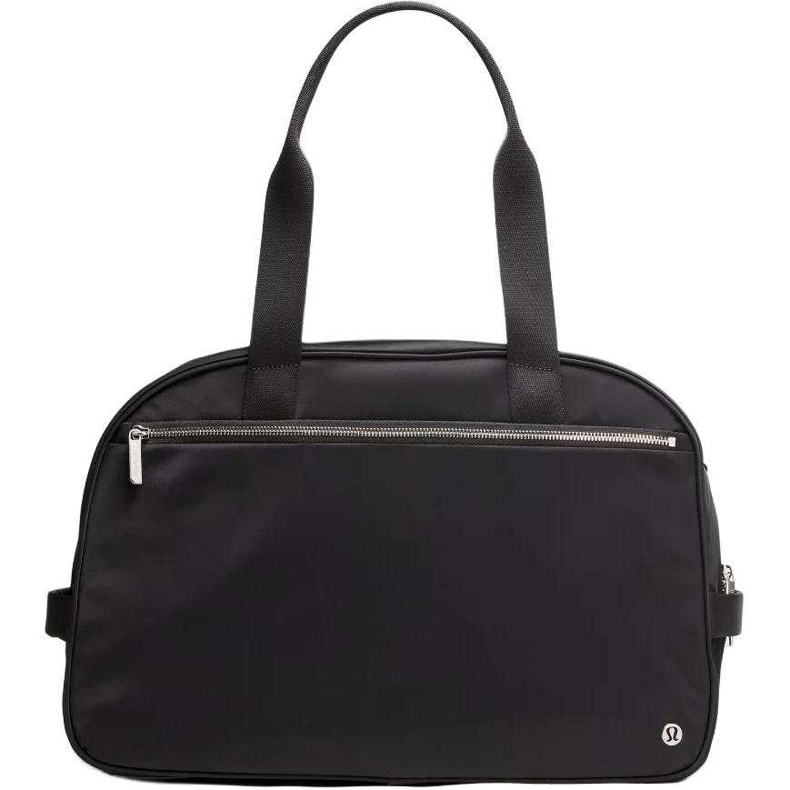 Lululemon City Essentials 28L Two Way Zipper Nylon Travel Bag Unisex Black & Silver