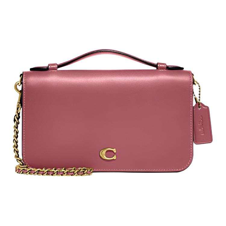 COACH Bea Cow Leather Shoulder Bag, Crossbody Bag, Handbag Small Women's Fuchsia
