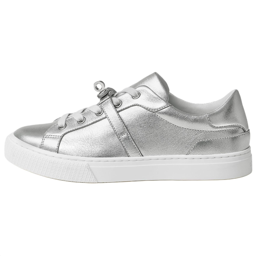 HERMES Day Low top Skateboard Shoes 3cm Women's Silver Gray
