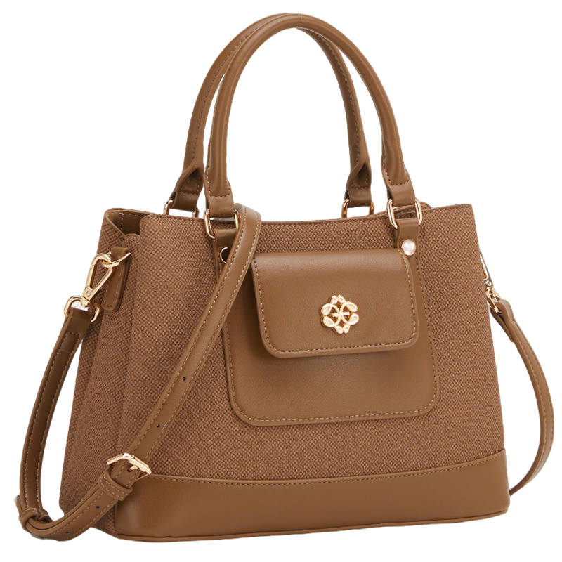YEARCON Synthetic Leather Handbag Regular Women's Brown