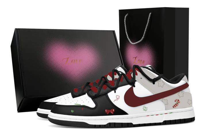 Nike Nike Dunk Christmas Adventure Night, Heart Box Abrasion Resistant Slip Resistant Low top Skateboard Shoes Unisex