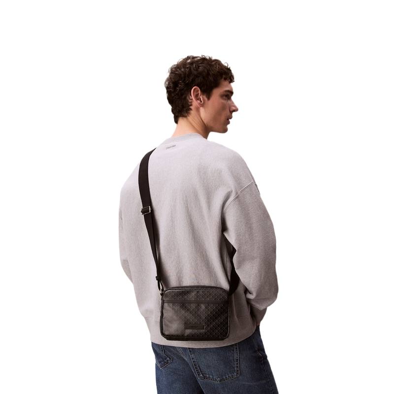 CALVIN KLEIN Fabric Crossbody Bags Men's Space Black