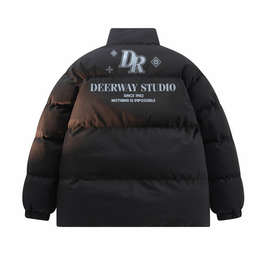 DEERWAY Puffer Jackets Unisex Stand Collar Moderate Padded Puffer Jacket