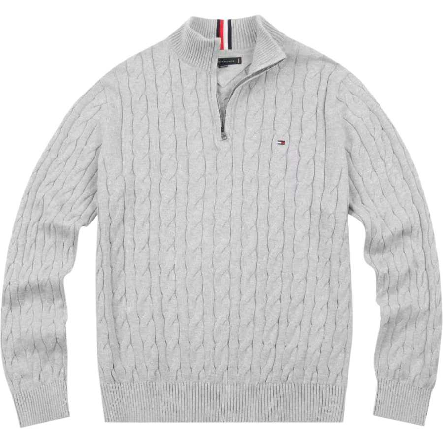 Tommy Hilfiger Sweaters Men's Ice Gray Stone Turtleneck Moderate