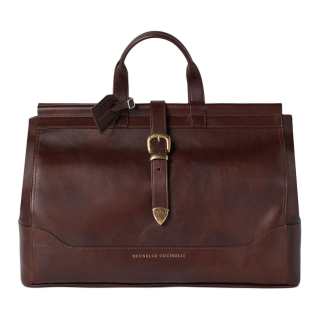 Brunello Cucinelli Cow Leather Briefcase Men's Burgundy Color