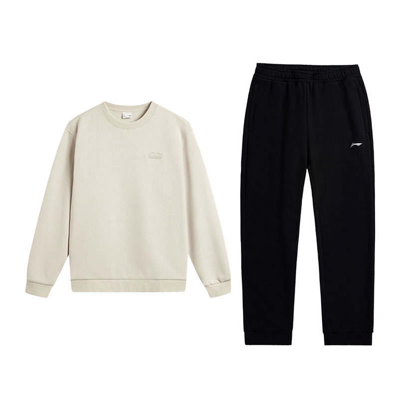 Li-Ning Li Ning Trendy Fashion Crew Neck Pullover Fleece Lined Hoodies & Sweatshirts Comfortable Pants Casual Sportswear Men's